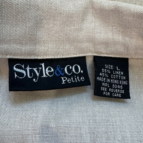 Style & Co Beige Button Up Blazer Jacket (PL) - Picture 4 of 5